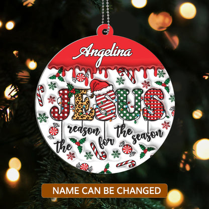Jesus The Reason For The Season - Personalized 1-Side Acrylic Ornament