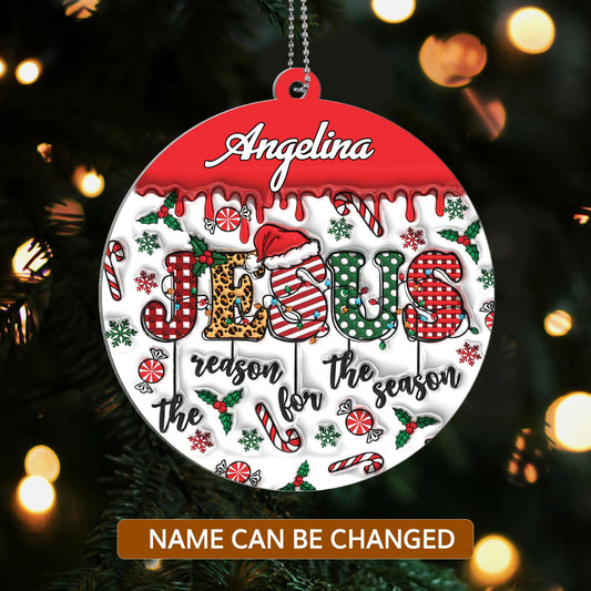 Jesus The Reason For The Season - Personalized 1-Side Acrylic Ornament
