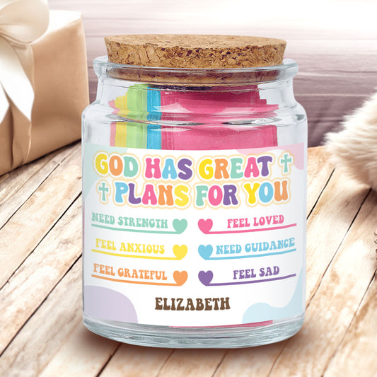 God Has Great Plans For You - Personalized Bible Verse Jar For Kids