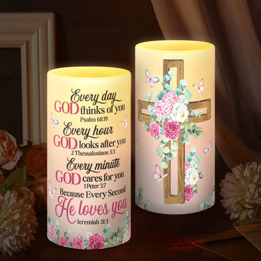 Every day God Thinks Of You - LED Candle FCLCH866