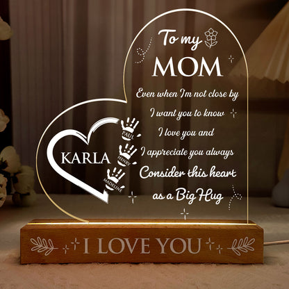 This Heart As A Big Hug - Personalized Acrylic Plaque Night Light