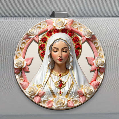 Sacred Heart Virgin Mary - Personalized Car Visor Clip