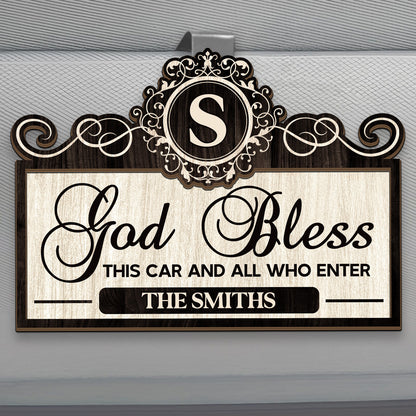 God Bless This Car and All Who Enter - Personalized Car Visor Clip FCCVCLETN2131L