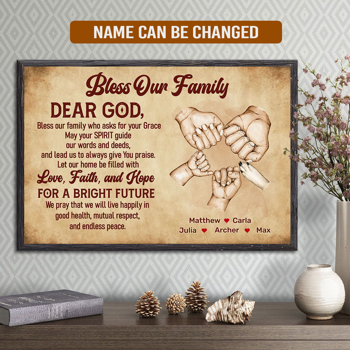 Bless Our Family - Personalized Poster