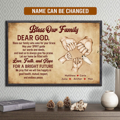 Bless Our Family - Personalized Poster