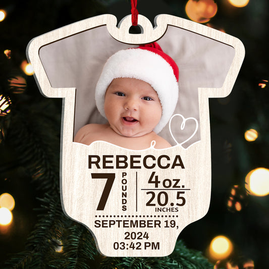 Baby's First Christmas Bodysuit - Personalized 1-Side Acrylic Ornament