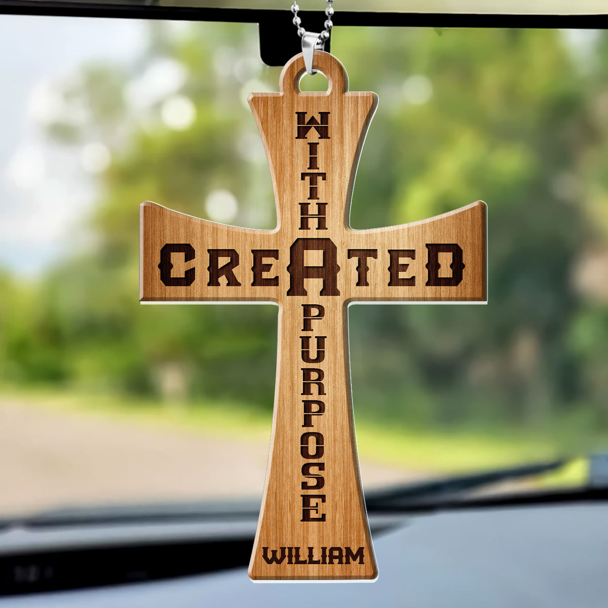 Created With A Purpose - Personalized 1-Side Car Acrylic Hanging Ornament