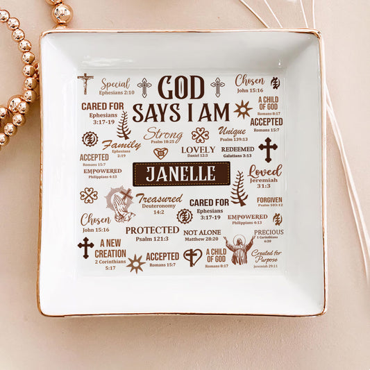 God Says I Am - Personalized Jewelry Dish FCJDNUTN1903L