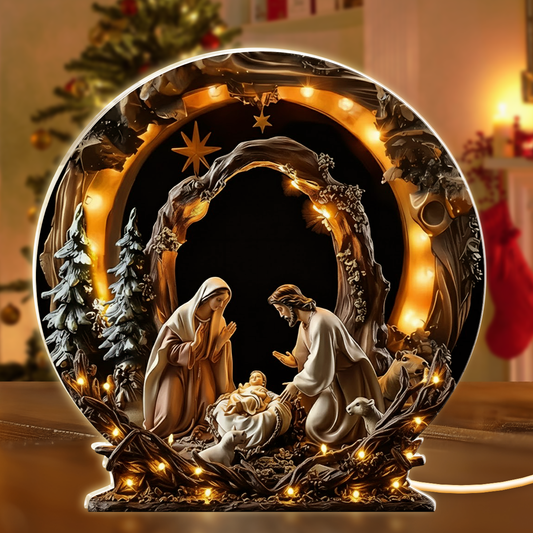 Holy Nativity Scene Christmas -  Light Box