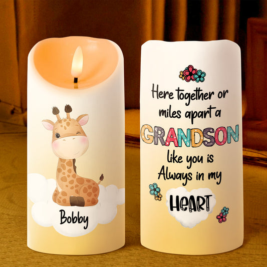 Grandkids Always In My Heart - Personalized Flameless LED Candle