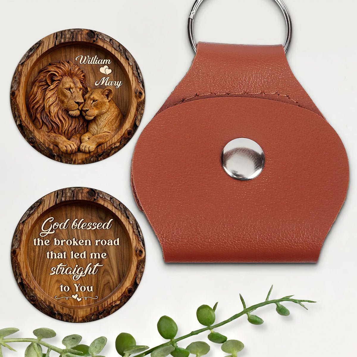 God Blessed The Broken Road That Led Me Straight To You - Personalized Pocket Hug