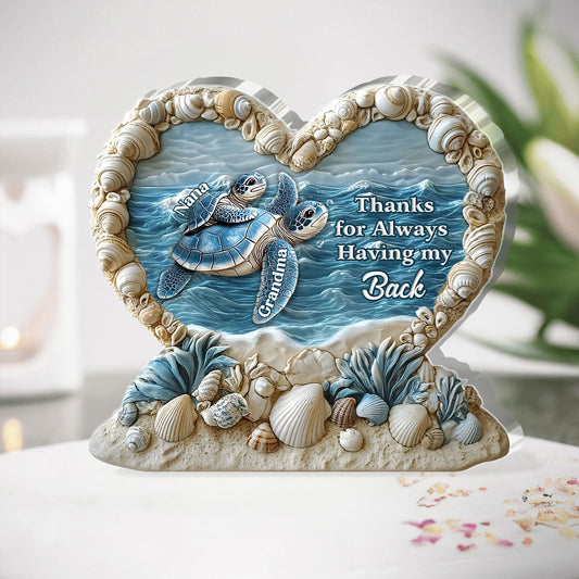 Love Flows Like The Tide - Personalized Custom Shaped Squared Acrylic Plaque