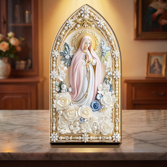 Blessed Mary Prayer Gift - Personalized Candle Holder