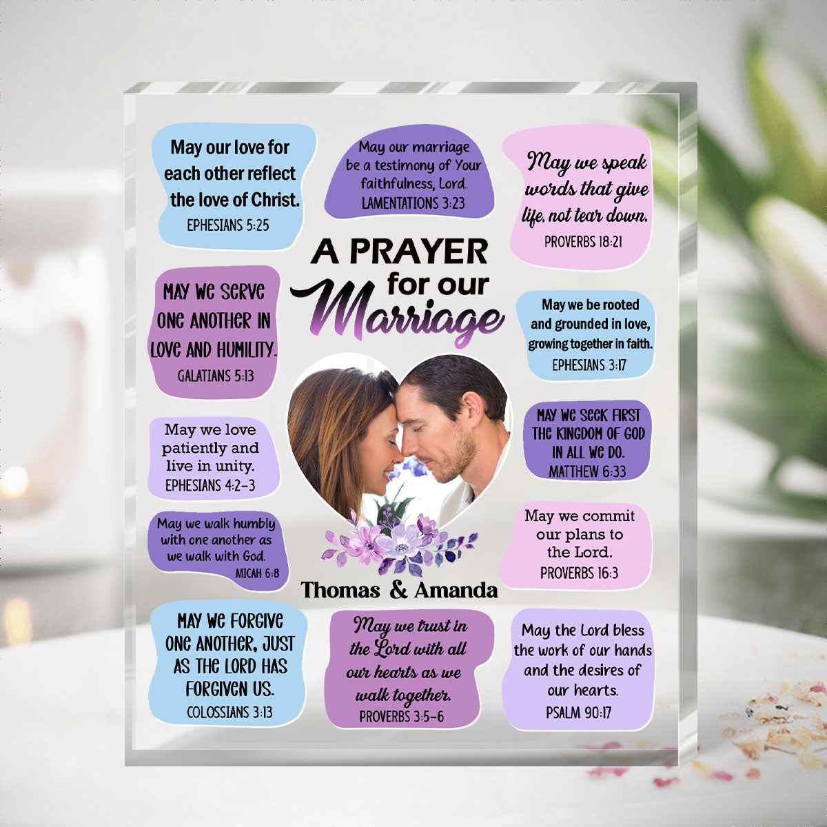A Prayer For Our Marriage - Personalized Custom Shaped Squared Acrylic Plaque