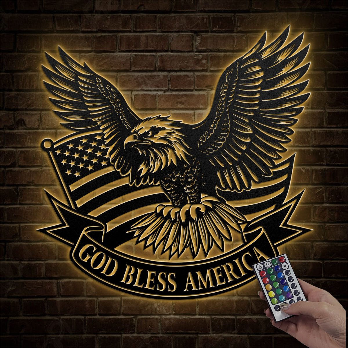 God Bless America -  Metal Wall Art Sign