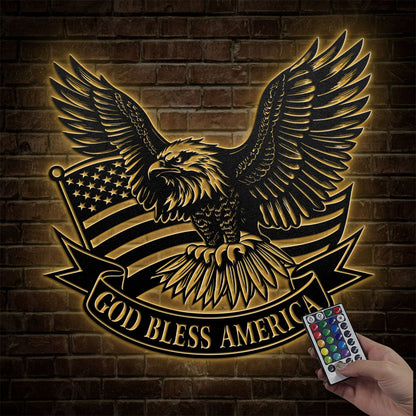 God Bless America -  Metal Wall Art Sign