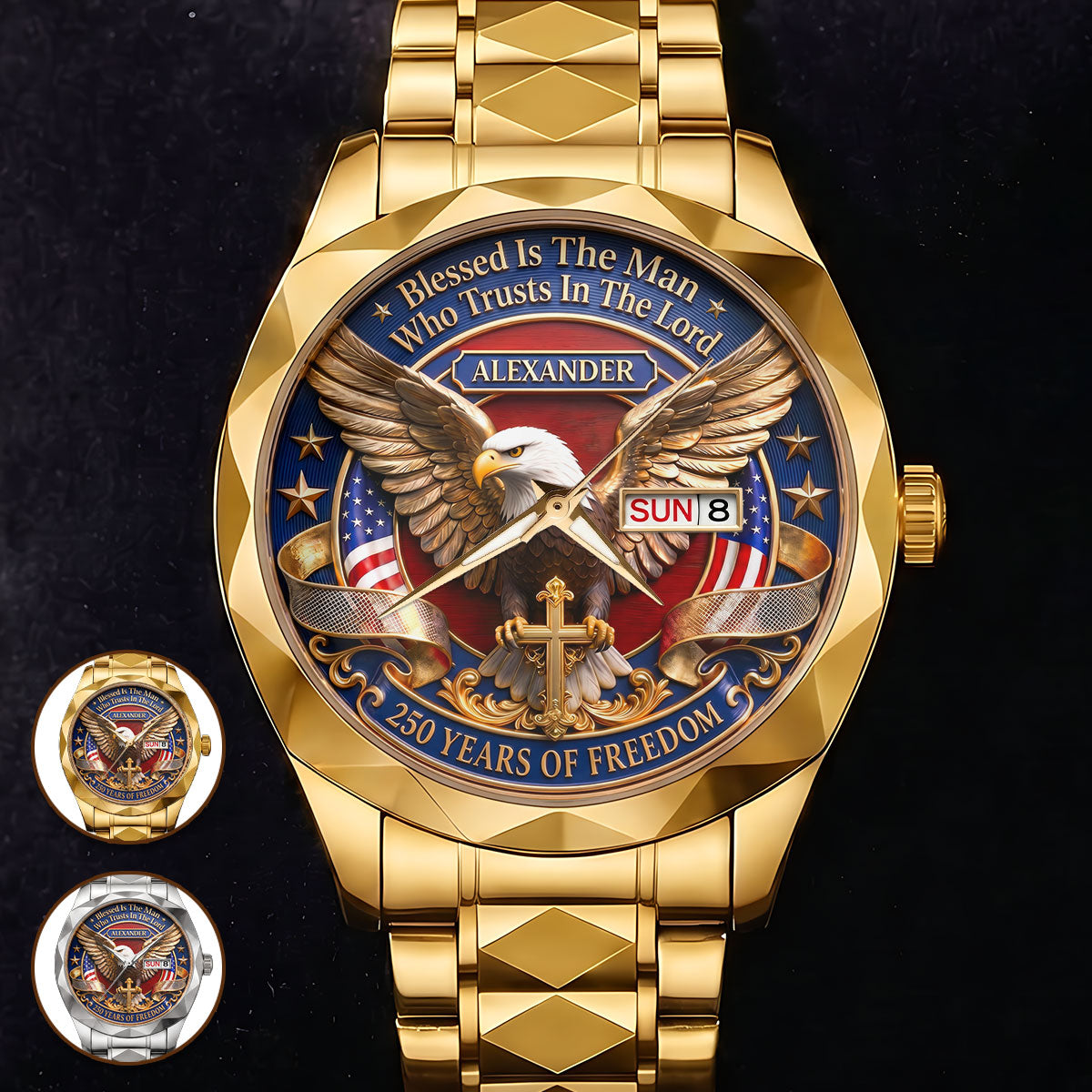 Blessed Is The Man Who Trusts In The Lord - Personalized Men's Wrist Watch