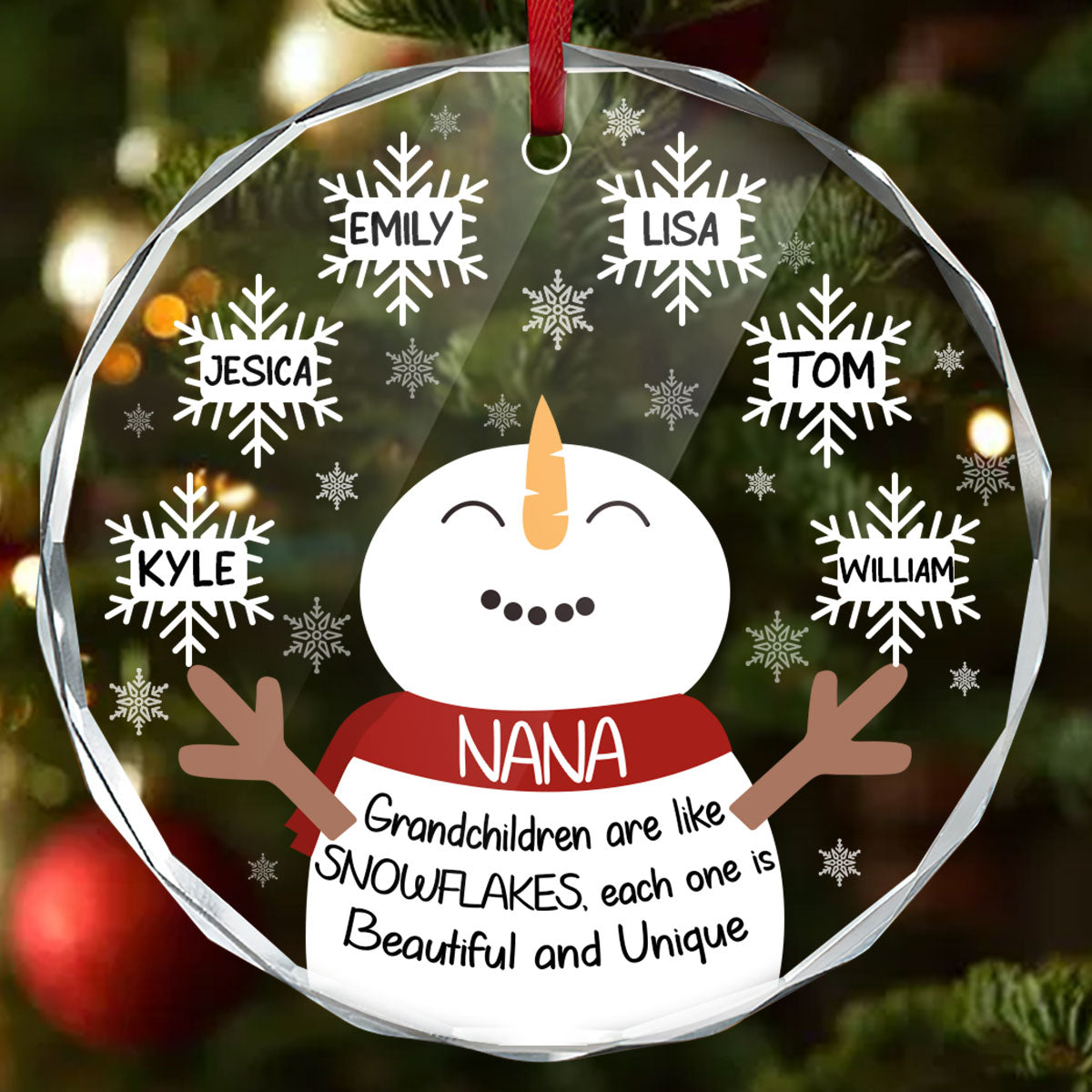 Grandkids Are Like Snowflakes - Personalized Custom Glass Ornament FCURGOPLEHA2522L