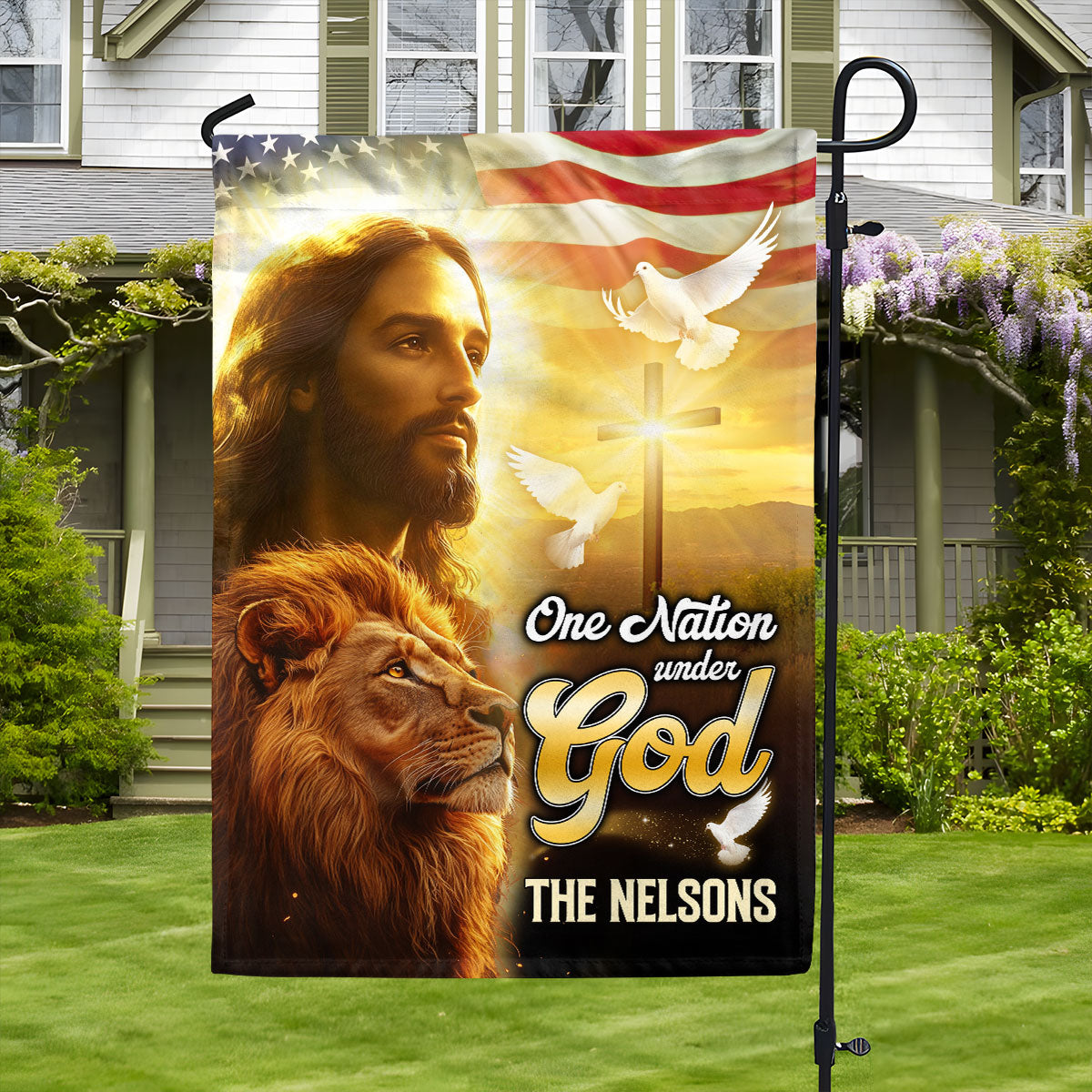 One Nation Under God - Personalized Garden Flag