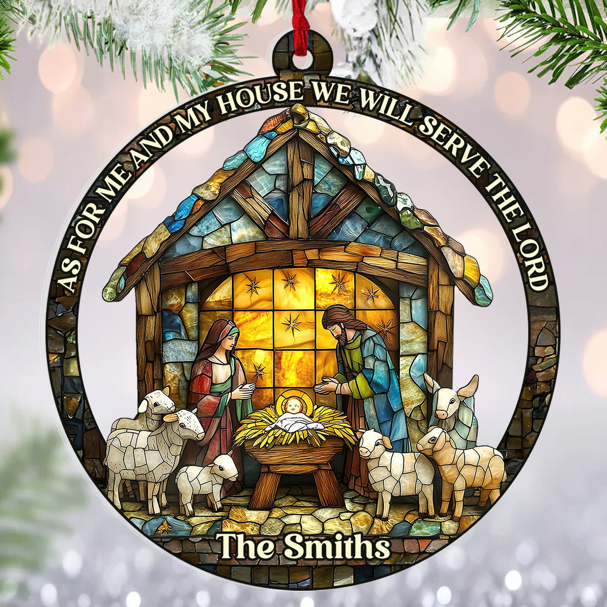 We Will Serve The Lord - Personalized 1-Side Acrylic Ornament