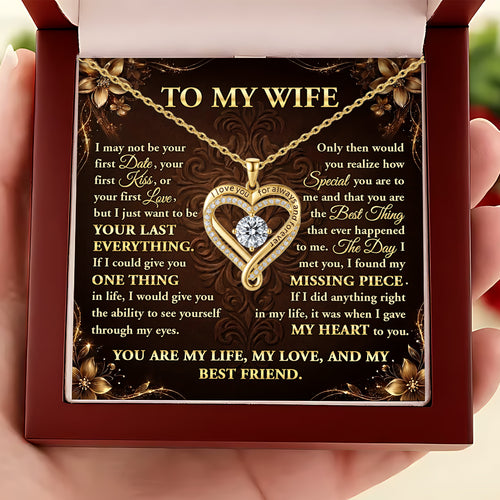 My Forever My Last Everything - Personalized Forever And Always Heart Necklace