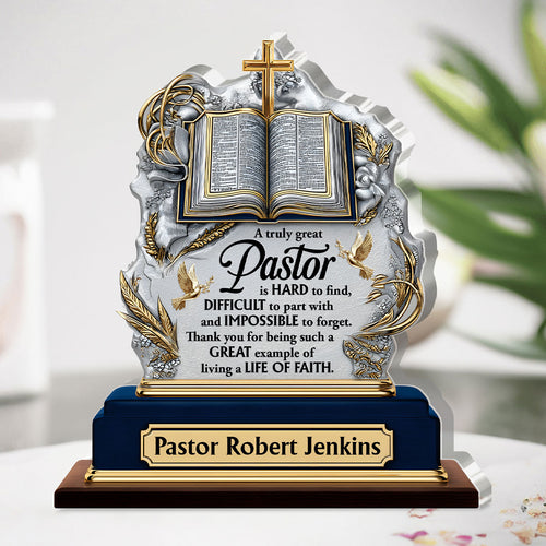 A Truly Great Pastor - Personalized Custom Shaped Acrylic Plaque