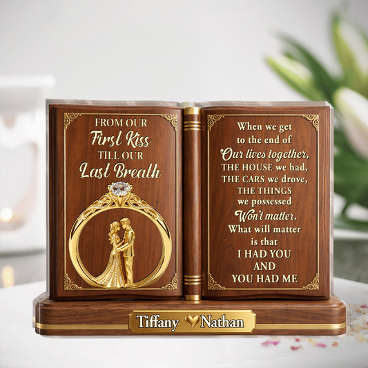 From Our First Kiss Till Our Last Breath - Personalized Custom Shaped Acrylic Plaque