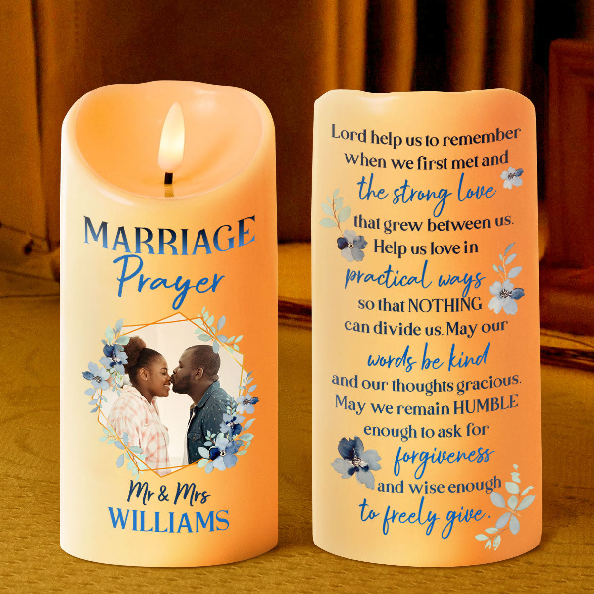 Marriage Prayer - Personalized Flameless LED Candle