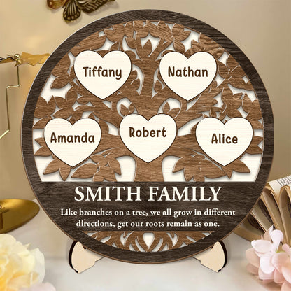 Family Tree - Personalized 2-Layered Wooden Plaque