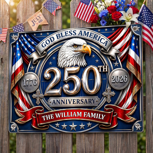 God Bless America - Personalized Metal Sign