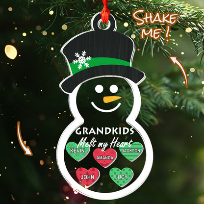 Grandkids Melt My Heart - Personalized 3 Layered Christmas Shaker Ornament FCCSOLEHA2757TA