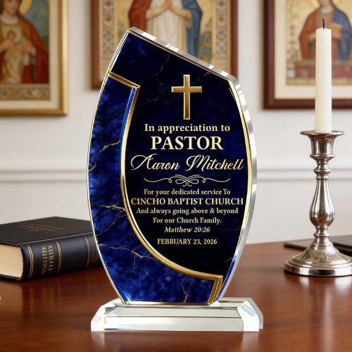 In Appreciation To Pastor - Personalized Custom Shaped Acrylic Plaque