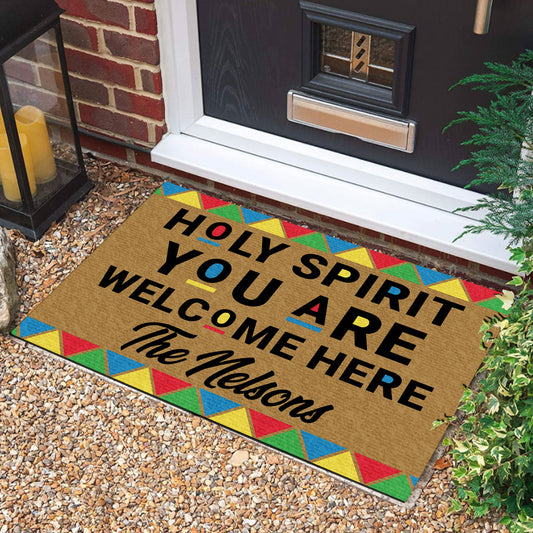 Christian Welcome Holy Spirit - Personalized Doormat