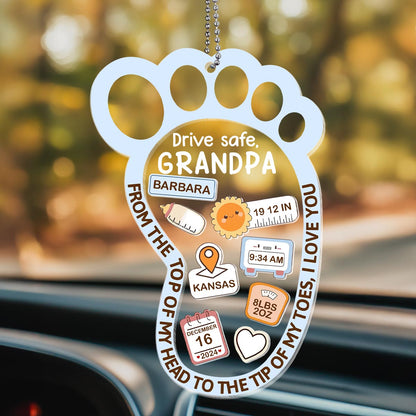 I Love You To Tips Of My Toes - Personalized Car Shaker Ornament