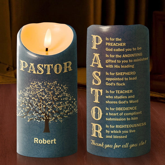 Pastor Appreciation - Personalized Flameless LED Candle