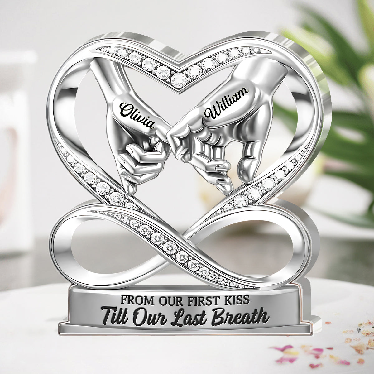 Linked By Love - Personalized Custom Shaped Squared Acrylic Plaque