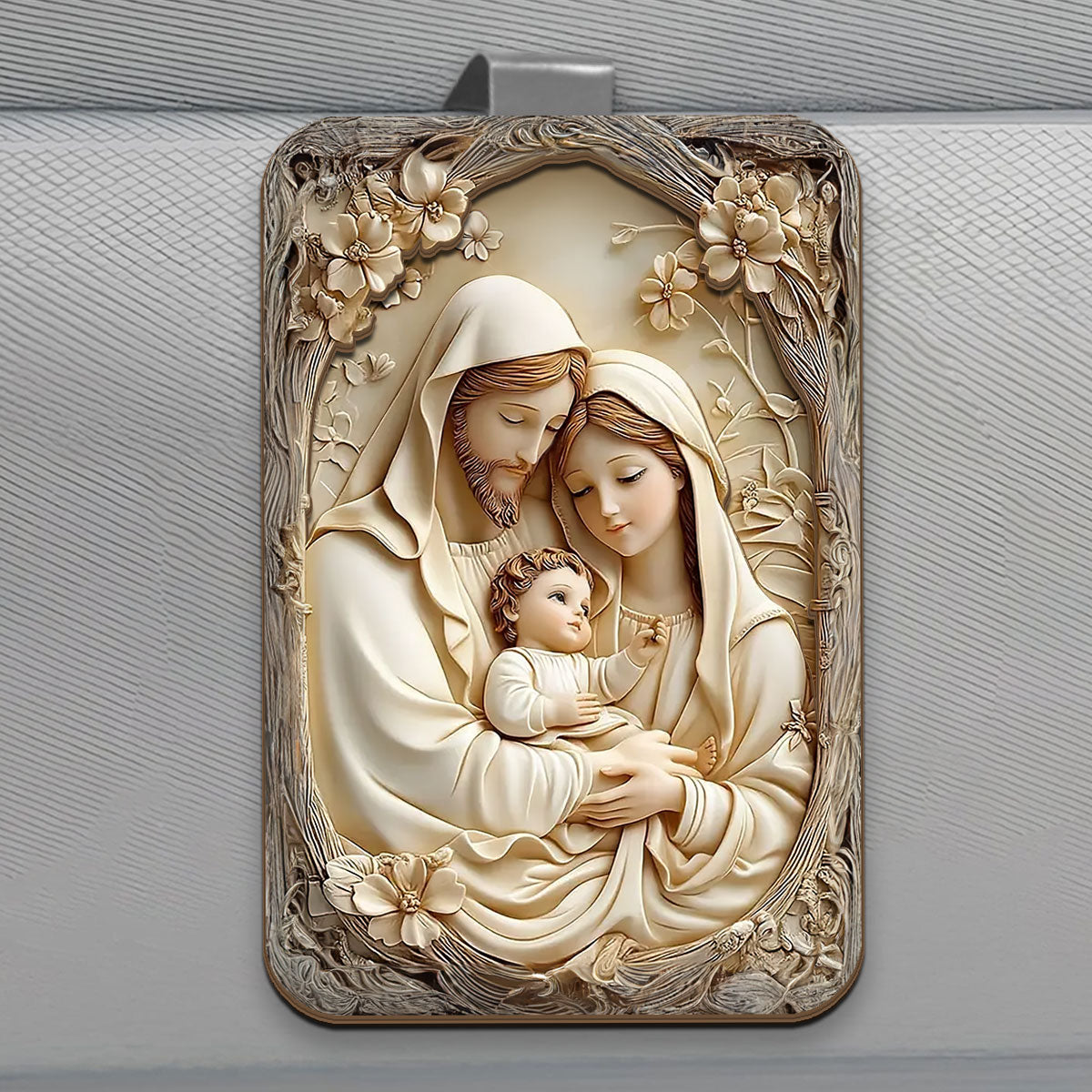 Vintage Inspired Holy Family - Car Visor Clip