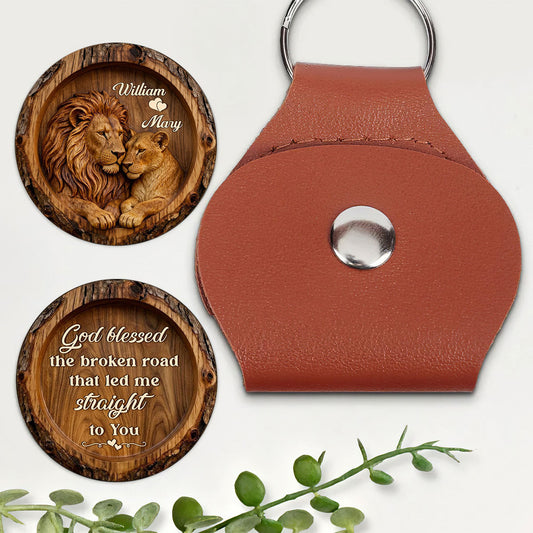 God Blessed The Broken Road That Led Me Straight To You - Personalized Pocket Hug
