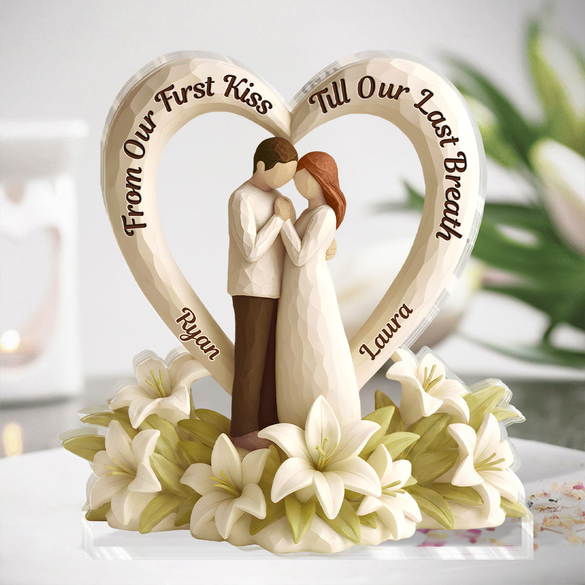 From Our First Kiss Till Our Last Breath - Personalized Custom Shaped Squared Acrylic Plaque