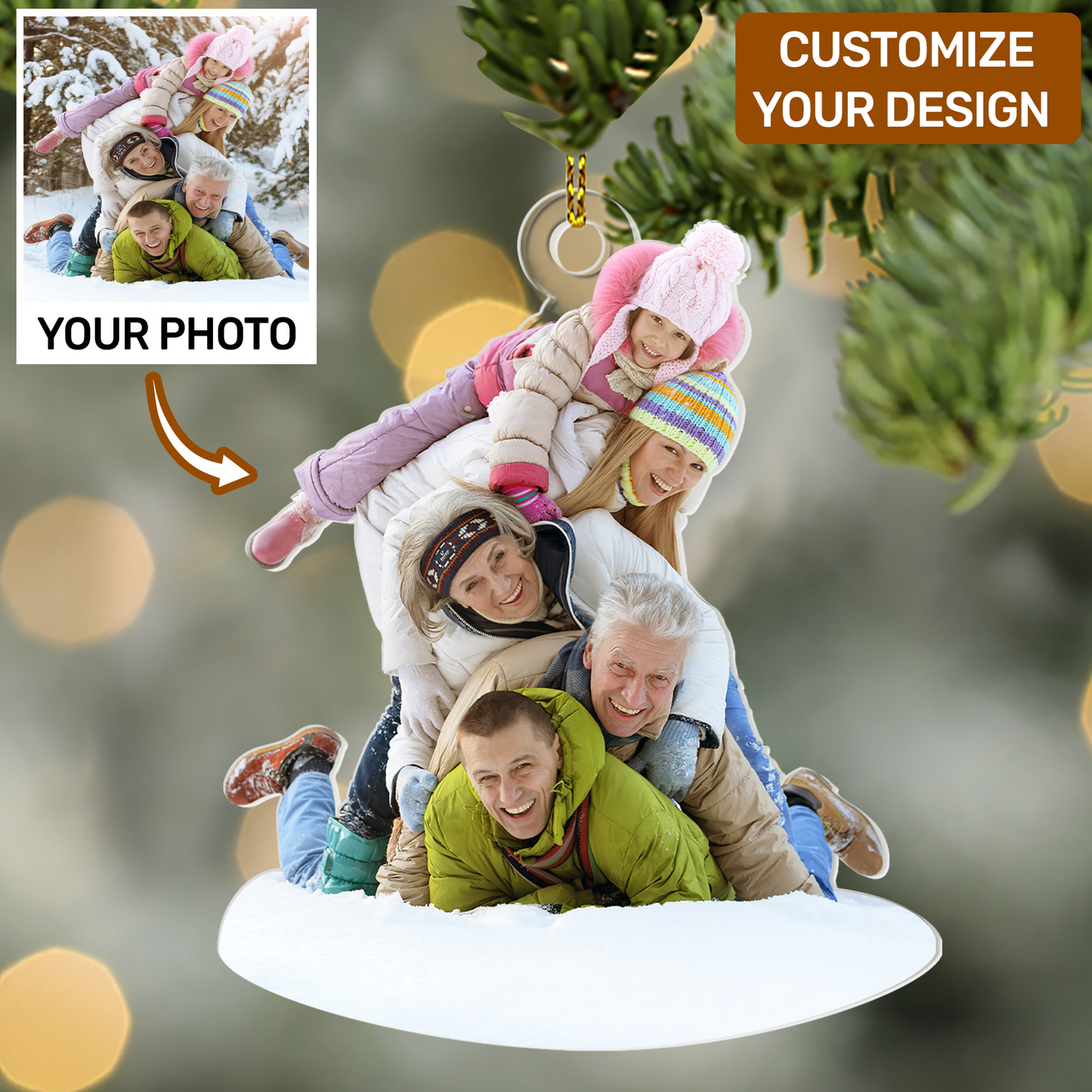 Custom Your Any Photo - Personalized 1-Side Acrylic Ornament FCACOLETN2556T