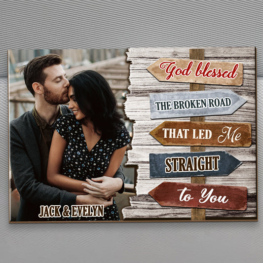 God Blessed The Broken Road Couple - Personalized Car Visor Clip