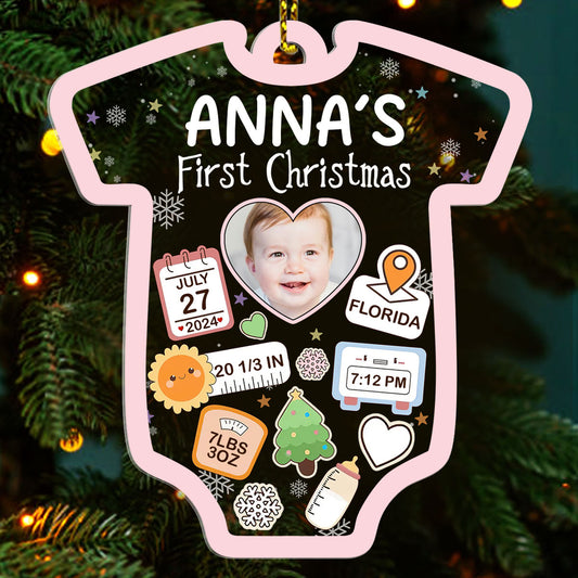 Baby's First Christmas - Personalized 1-Side Acrylic Ornament