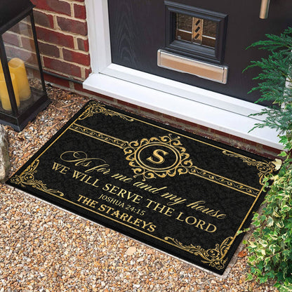 As For Me And My House We Will Serve The Lord - Personalized Doormat