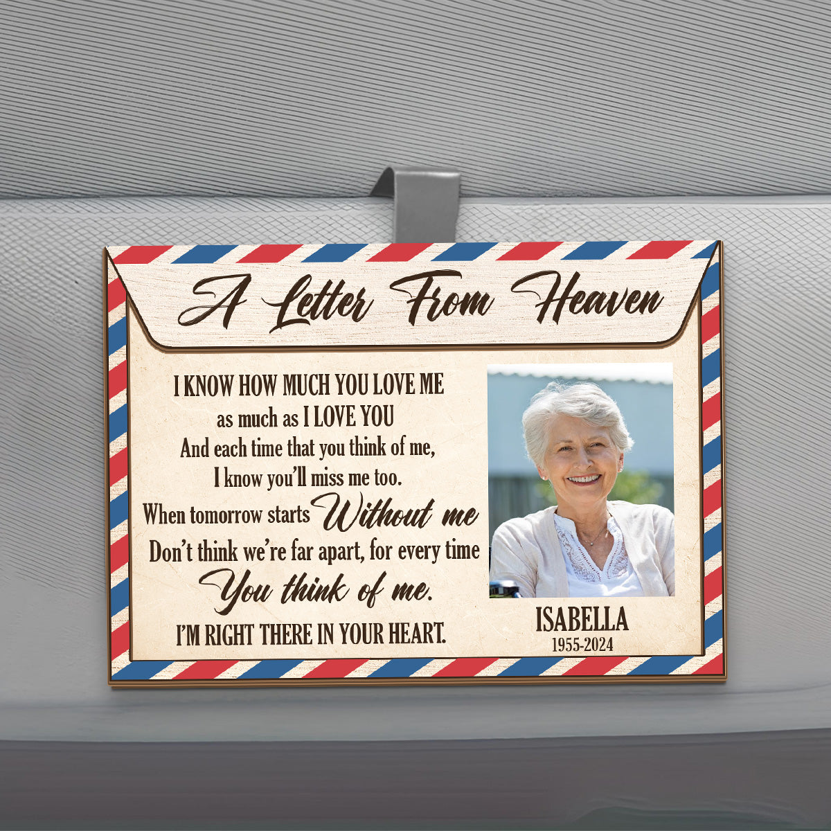 A Letter From Heaven Memorial - Personalized Car Visor Clip FCCVCLETN1987M