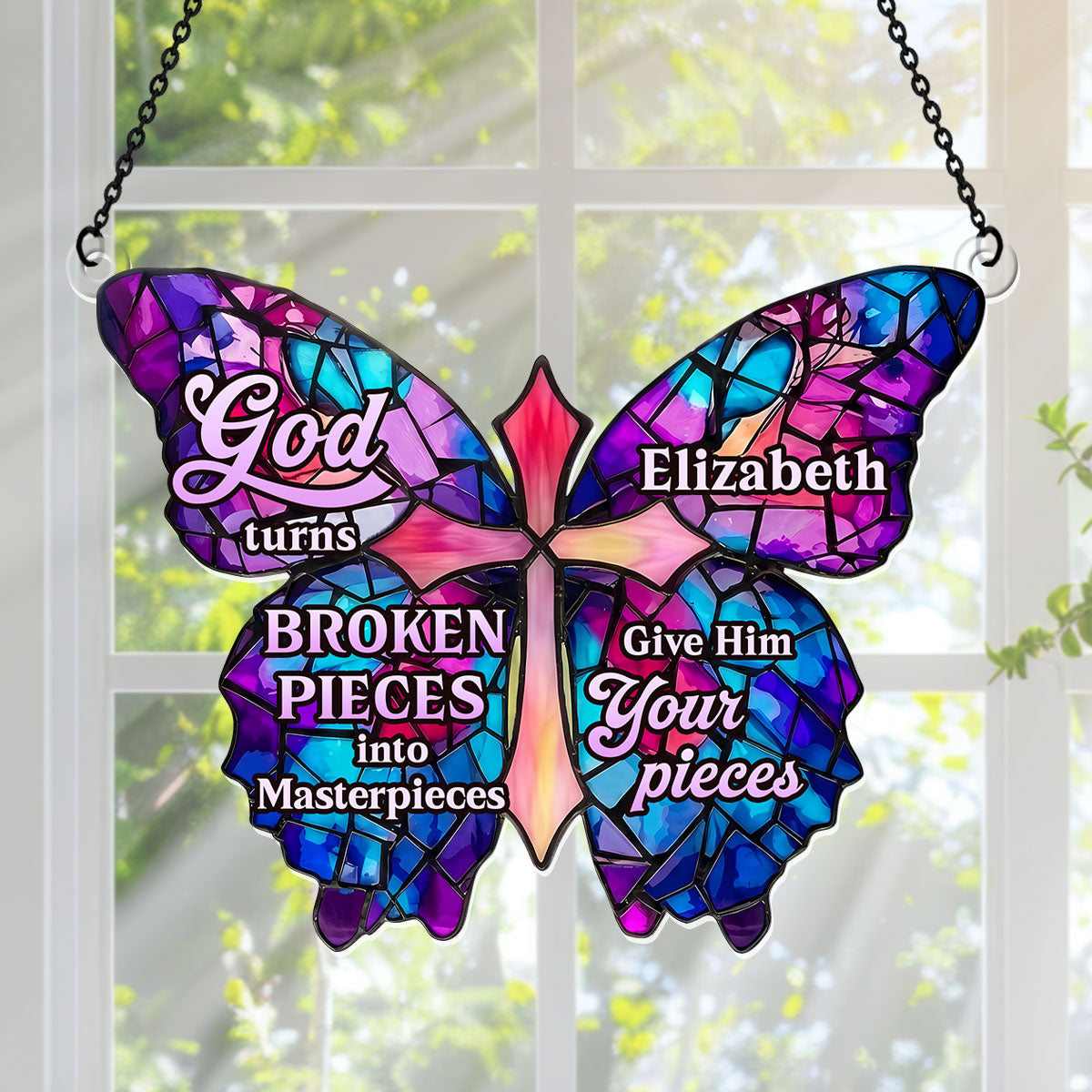 Grace Gives Me Wings - Personalized Acrylic Suncatcher