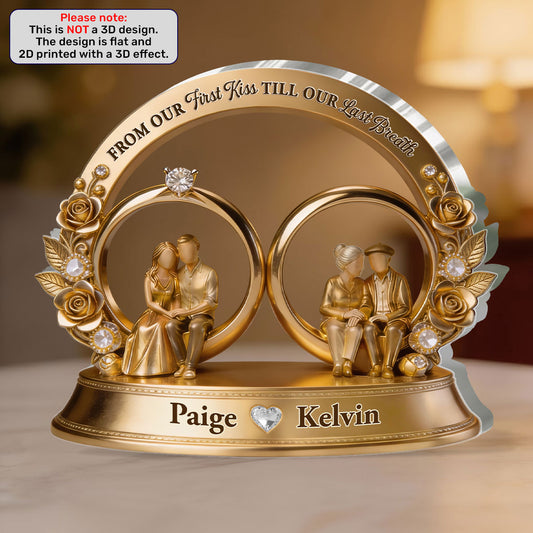 From Our First Kiss Till Our Last Breath - Personalized Custom Shaped Acrylic Plaque