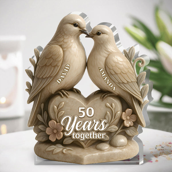 50 Years Together - Personalized Custom Shaped Squared Acrylic Plaque