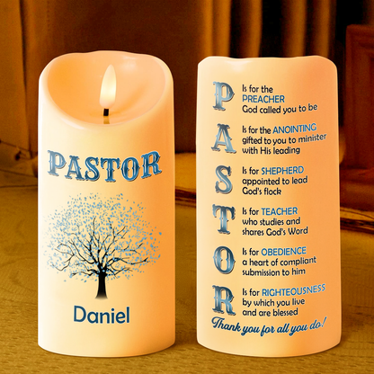 Prayer For Pastors - Personalized Flameless LED Candle