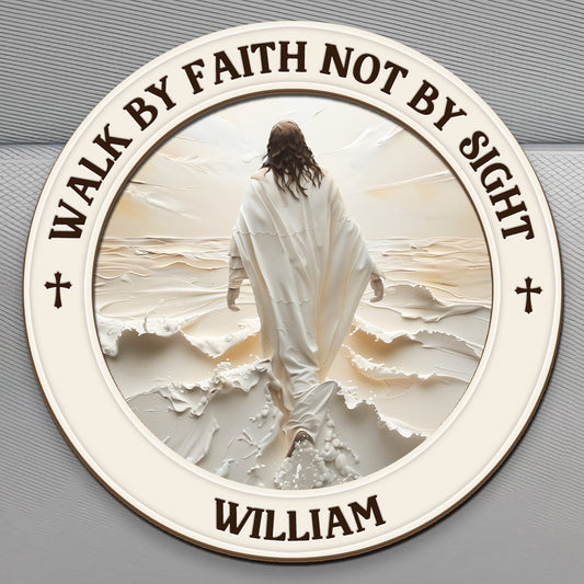 Walk By Faith Not By Sight - Personalized Car Visor Clip