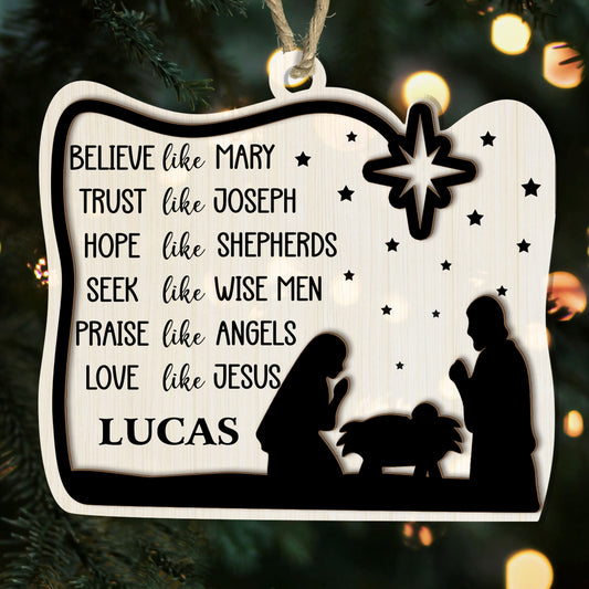 Love Like Jesus - Personalized Wood & Acrylic Ornament